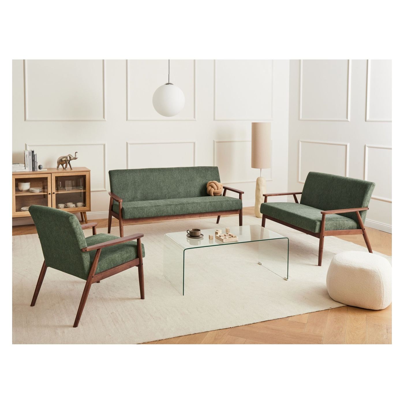 Ülőgarnitúra 6 személyes ESRUM Világosbarna/ Zöld - 1