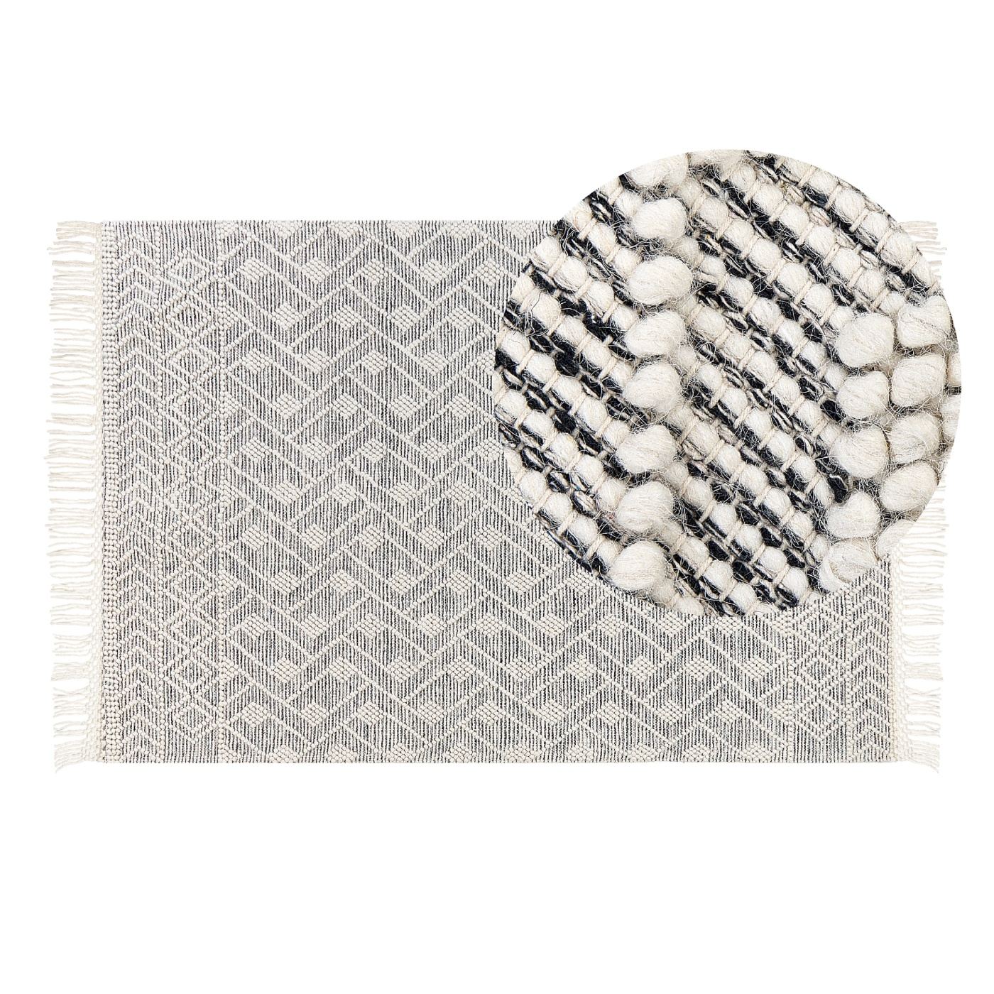 Szőnyeg KAVAK Fekete 160 x 230 cm Gyapjú - 2