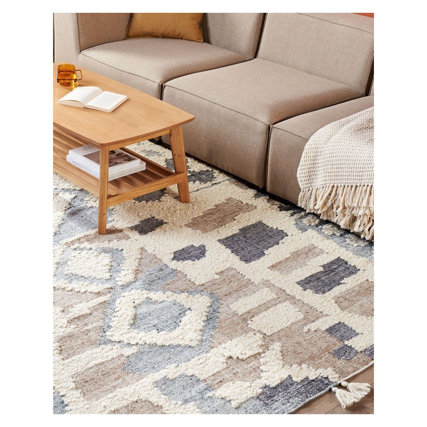 Szőnyeg MRGAVET Bézs 200 x 300 cm Gyapjú Kilim - 1