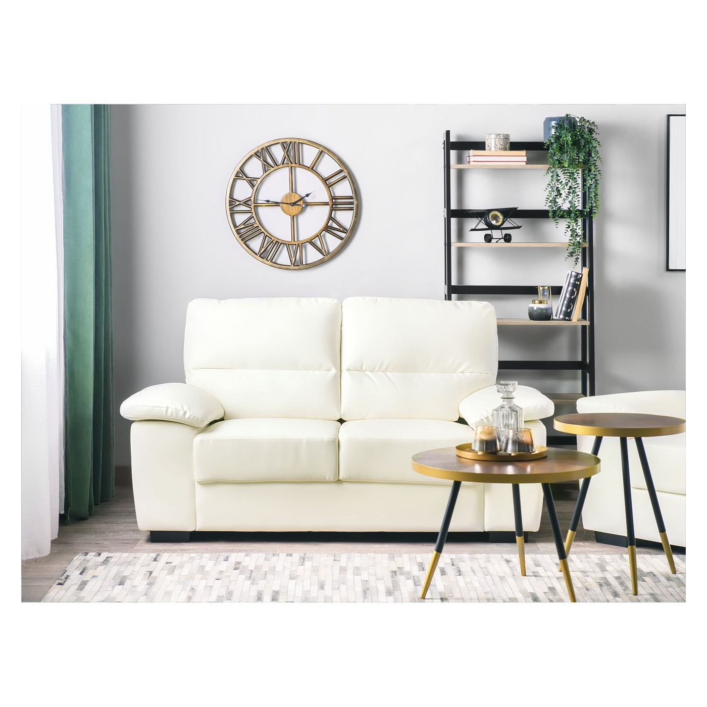 Kanapé 2 személyes VOGAR Műbőr Törtfehér - 1