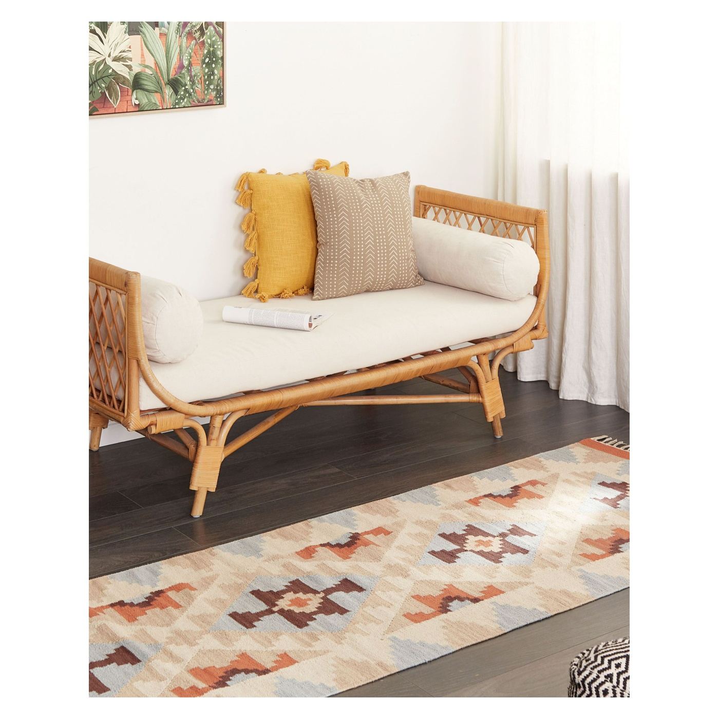 Szőnyeg DILIJAN Színes 80 x 300 cm Pamut Kilim - 1