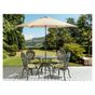 Kerti étkezőgarnitúra 4 személyes SAPRI napernyővel (16 opció) Fém Sötétbarna thumbnail 1