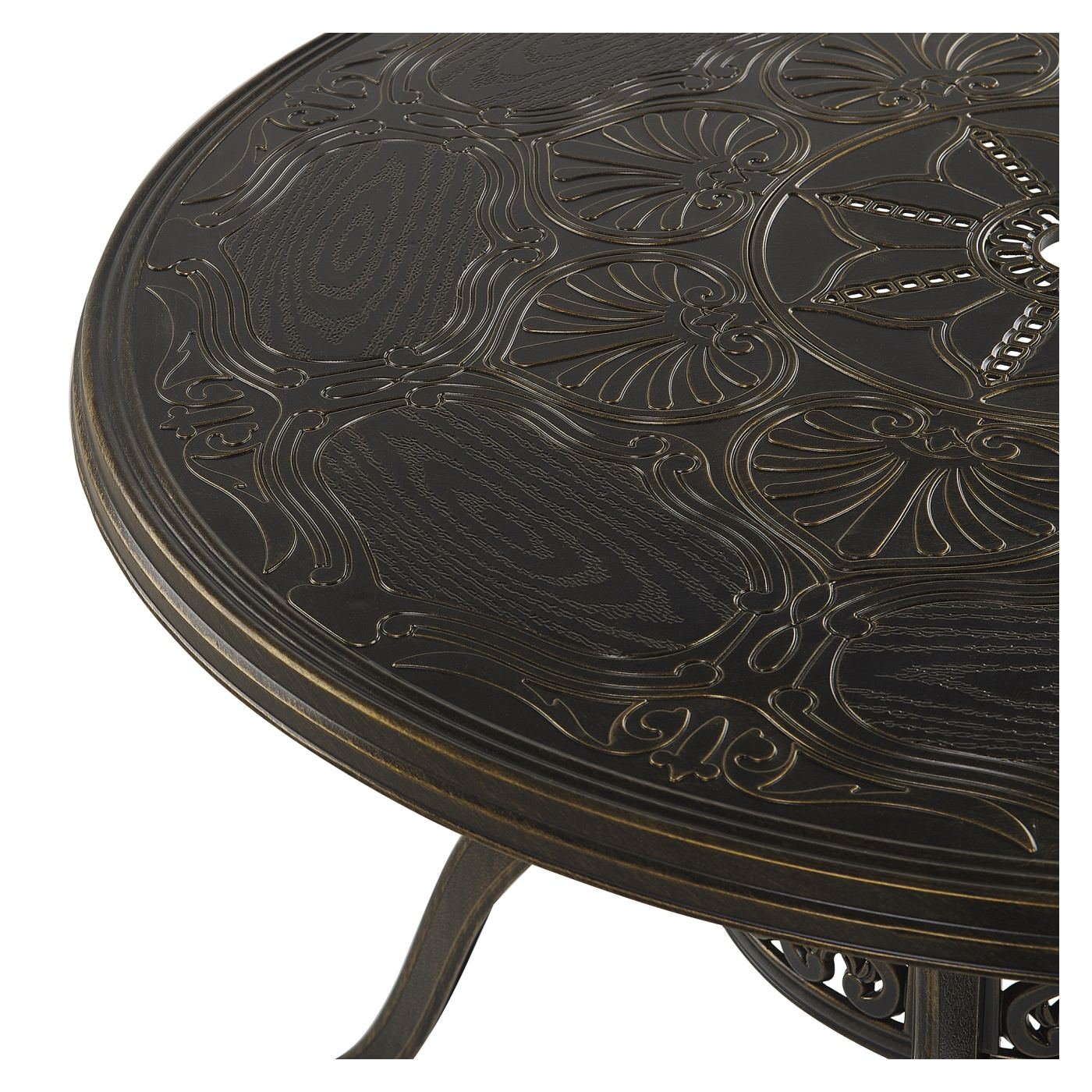 Kerti étkezőgarnitúra 4 személyes SAPRI napernyővel (16 opció) Fém Sötétbarna - 6