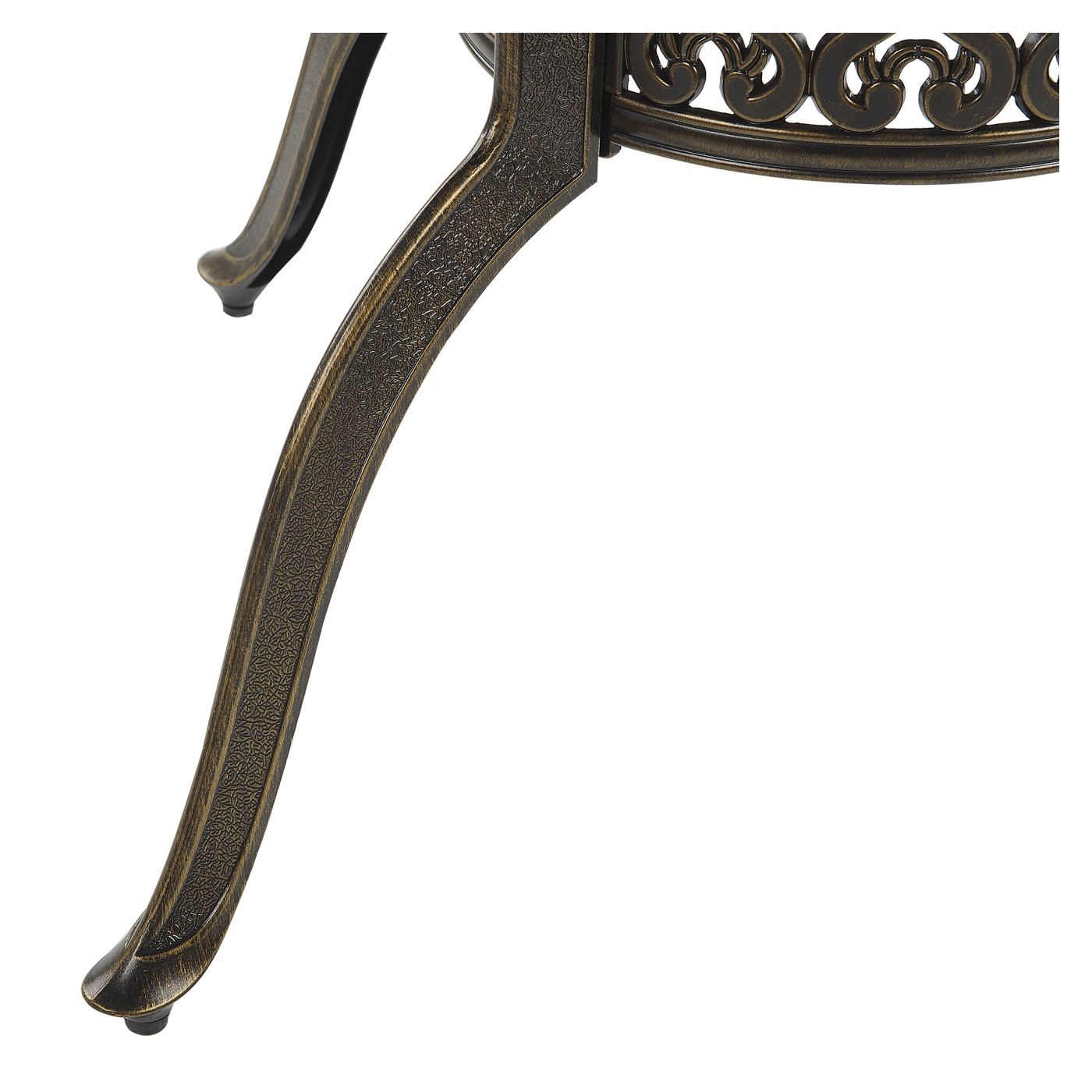 Kerti étkezőgarnitúra 4 személyes SAPRI napernyővel (16 opció) Fém Sötétbarna - 8