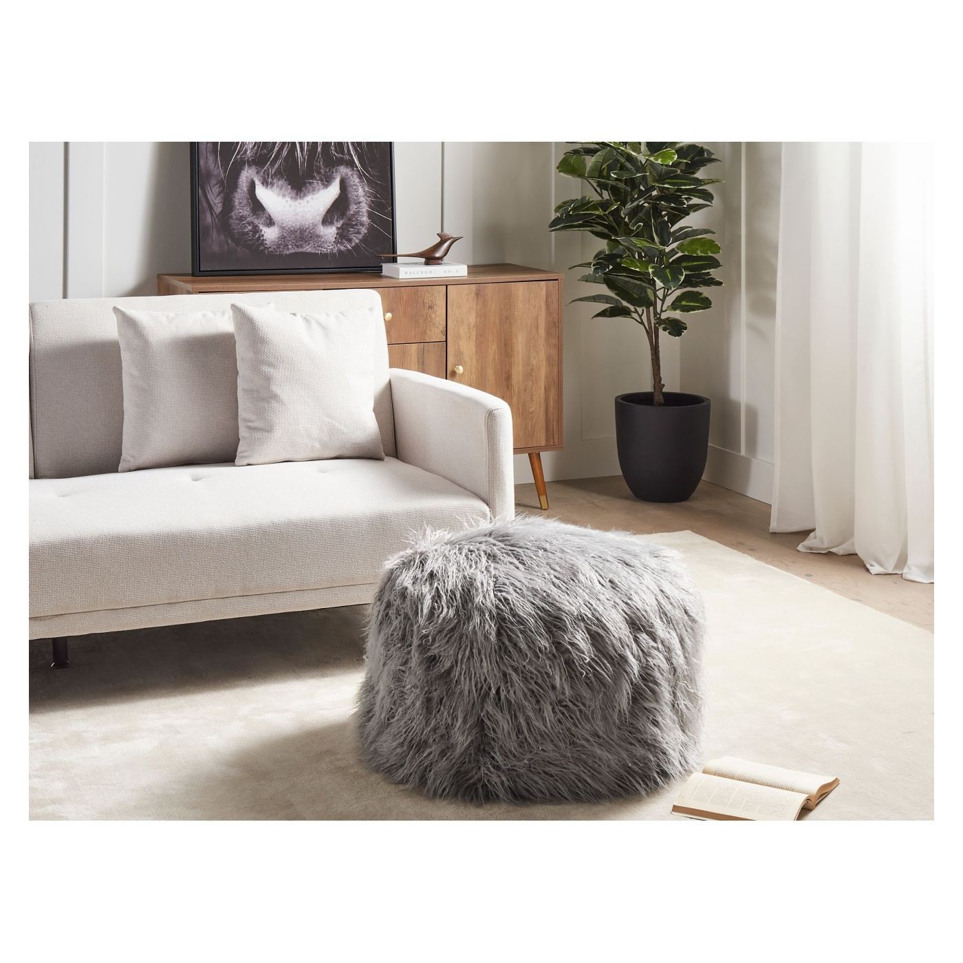 Puff TUKKI Műszőrme Szürke - 1