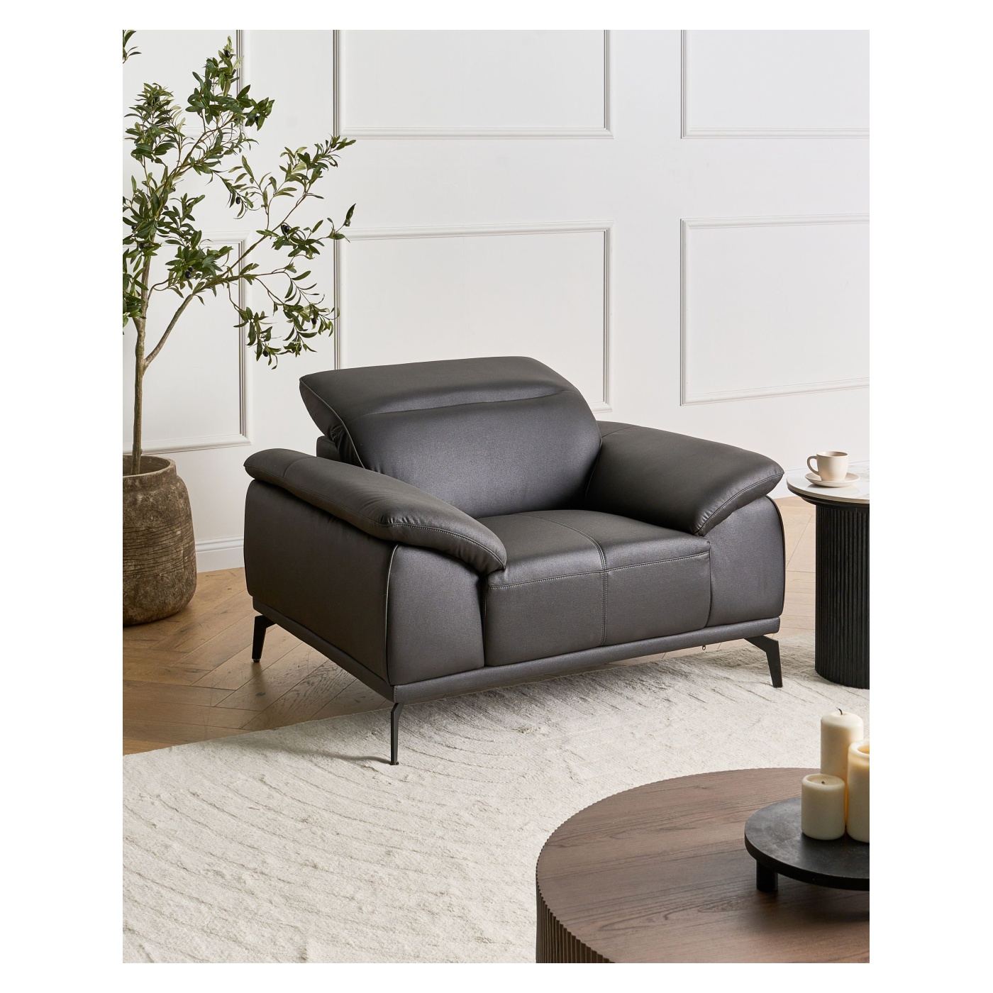 Fotel VEJEN Műbőr Fekete - 1