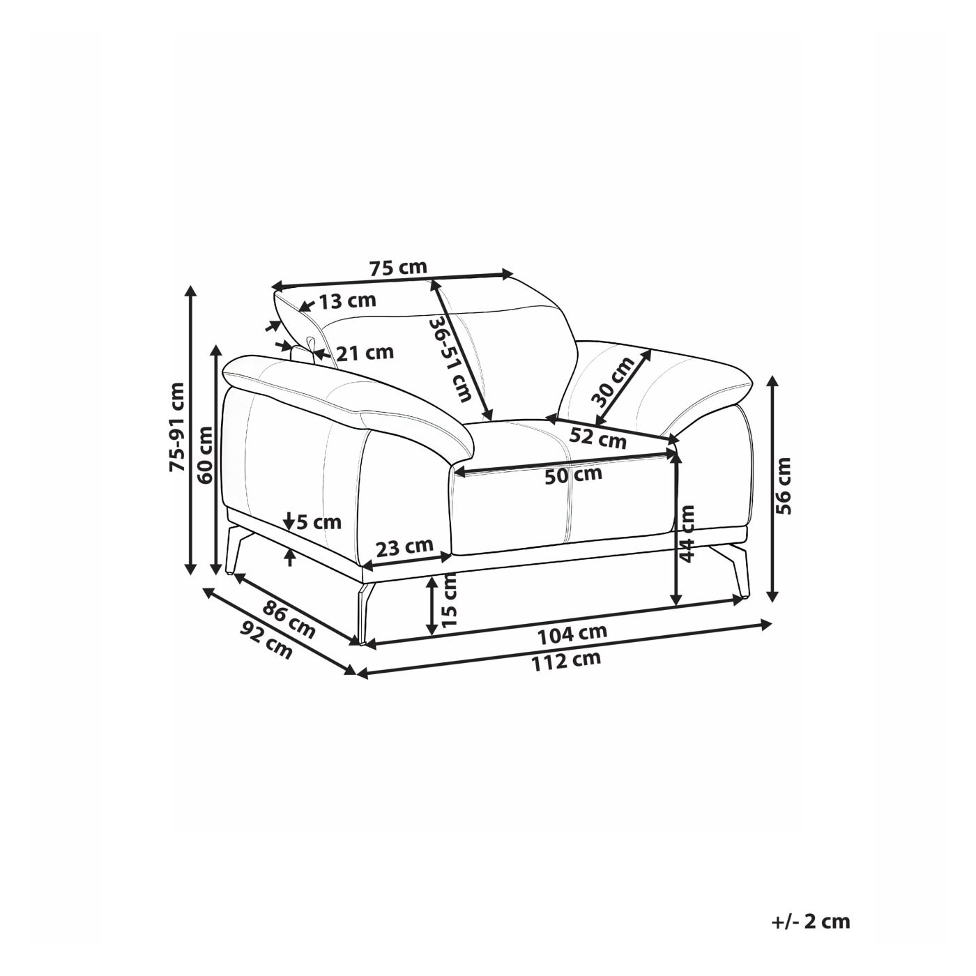 Fotel VEJEN Műbőr Fekete - 5