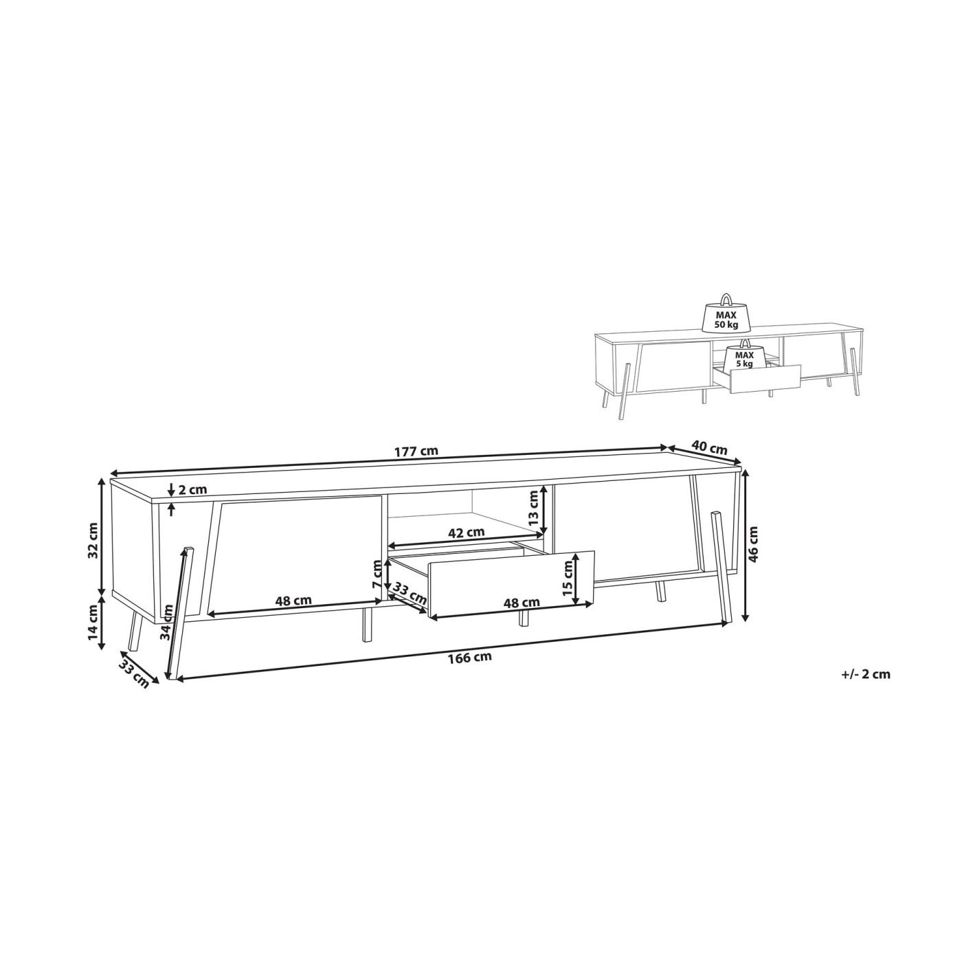 TV állvány BLACKPOOL Fehér - 3