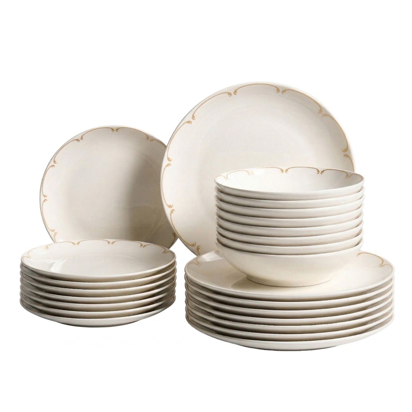 24 darabos étkészlet CHAROLI Porcelán Fehér/arany - 2