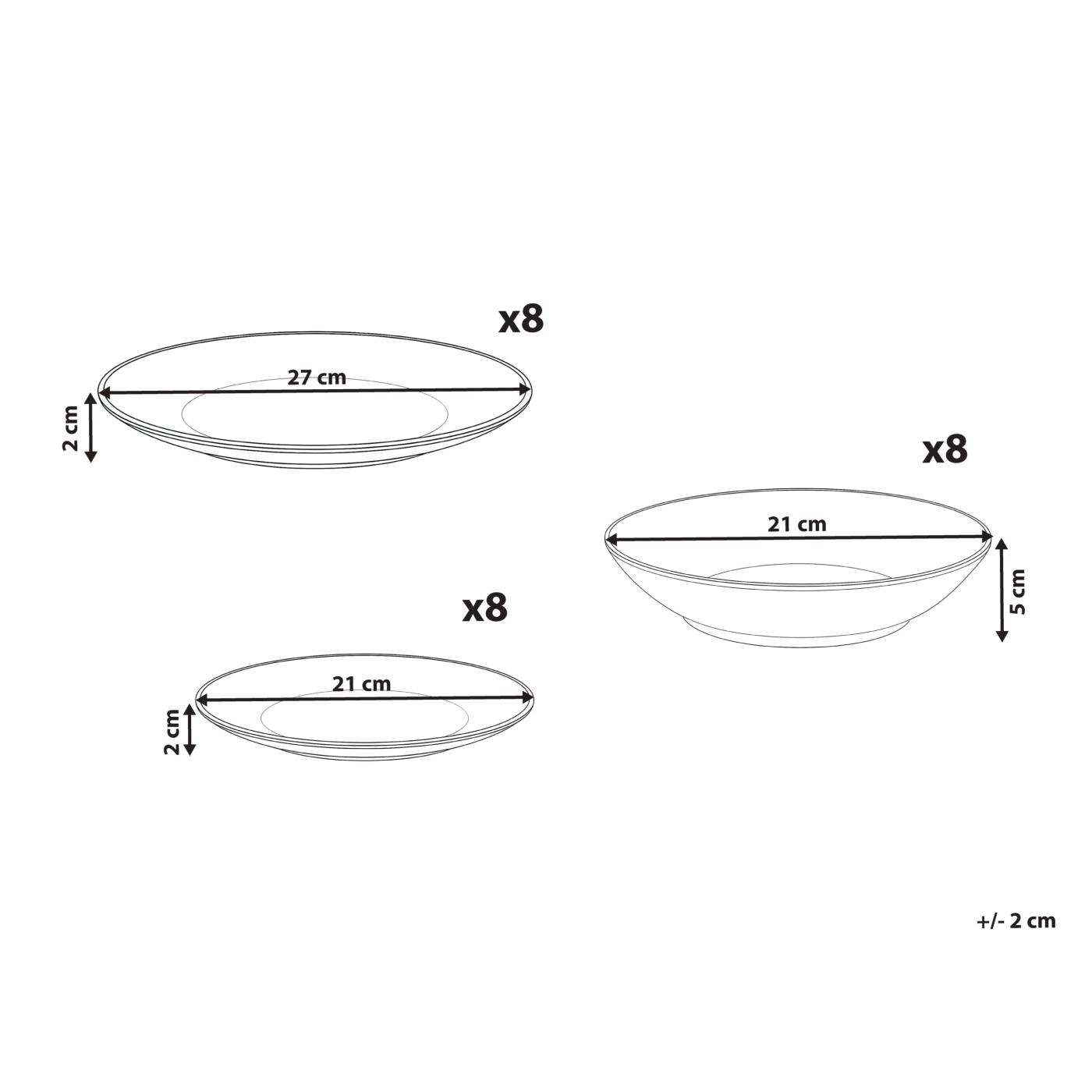 24 darabos étkészlet CHAROLI Porcelán Fehér/arany - 3