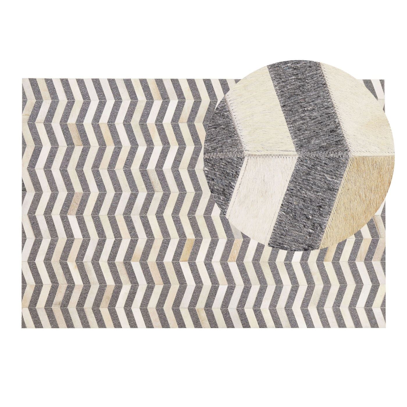 Szőnyeg BAGGOZE Sötétszürke 140 x 200 cm Bőr - 2