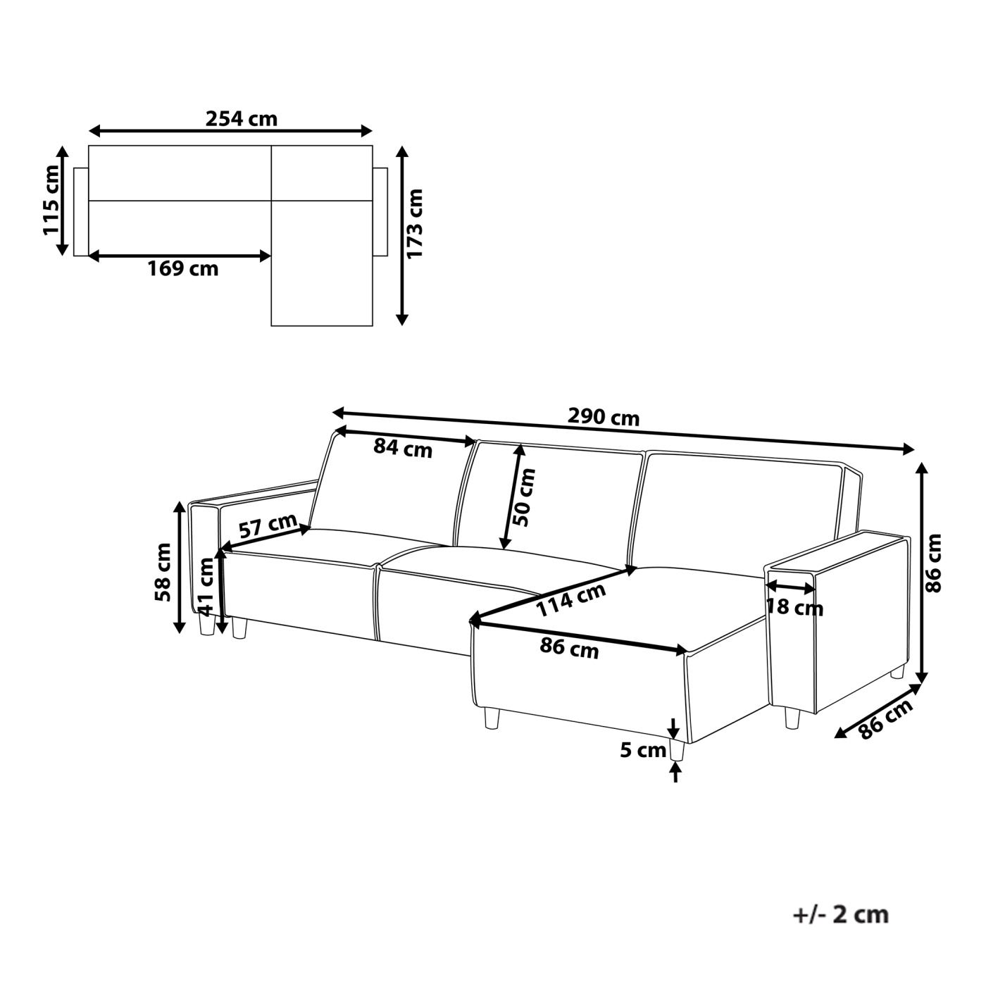 Sarok kanapéágy 3 személyes ROMEDAL II Sötétzöld Bal oldali - 3