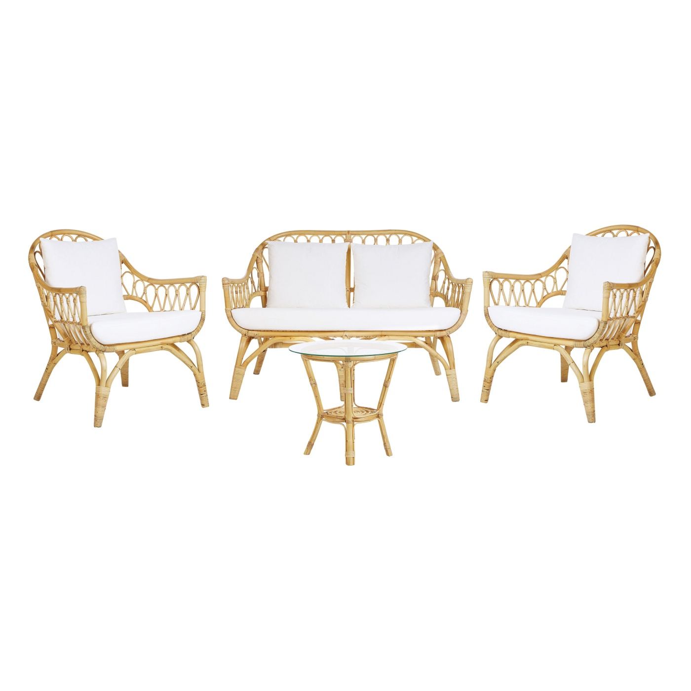 Kerti ülőgarnitúra asztallal 4 személyes SIBARI Rattan Természetes - 2