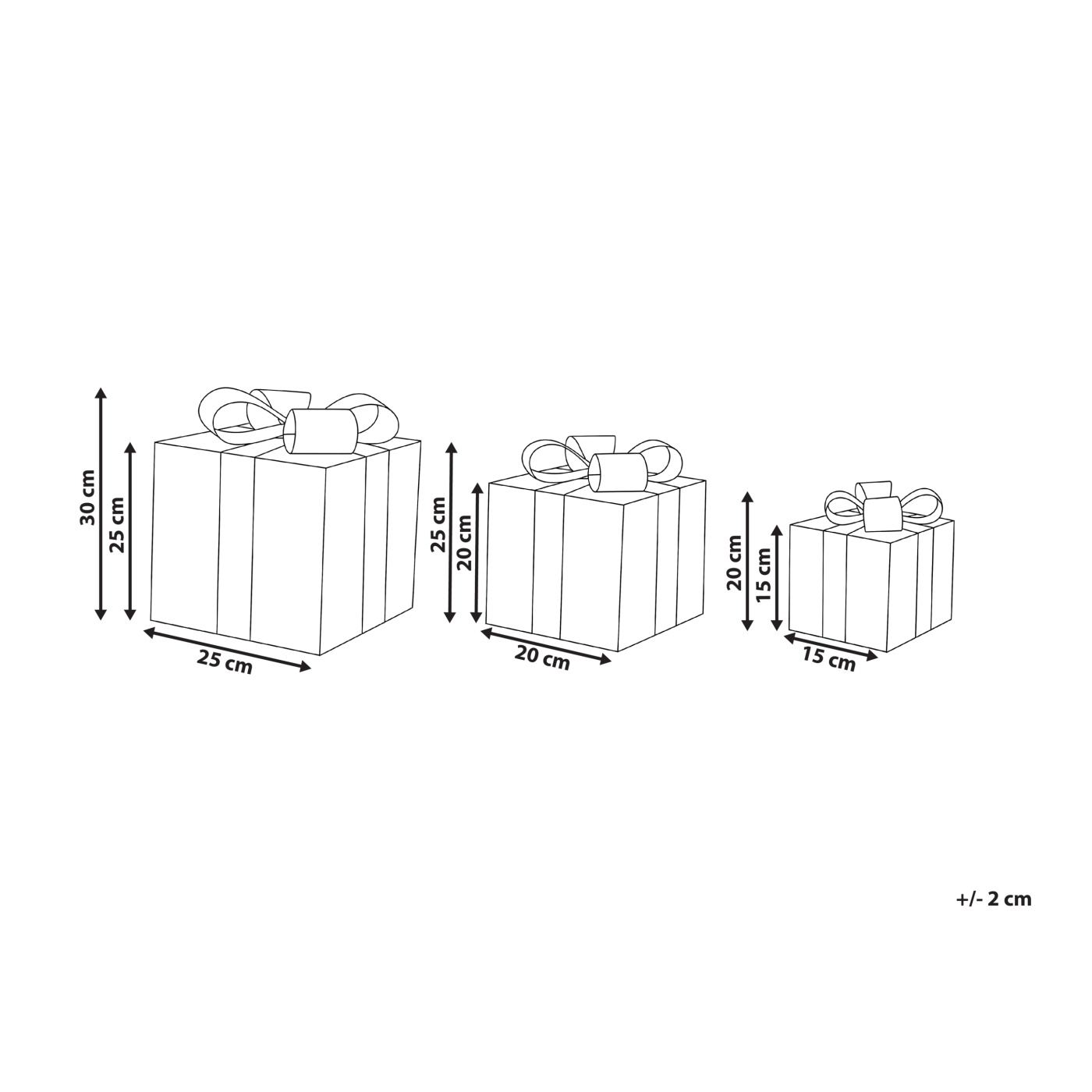 LED TISSO Karácsonyi ajándékok 20/25/30 cm Barna - 3