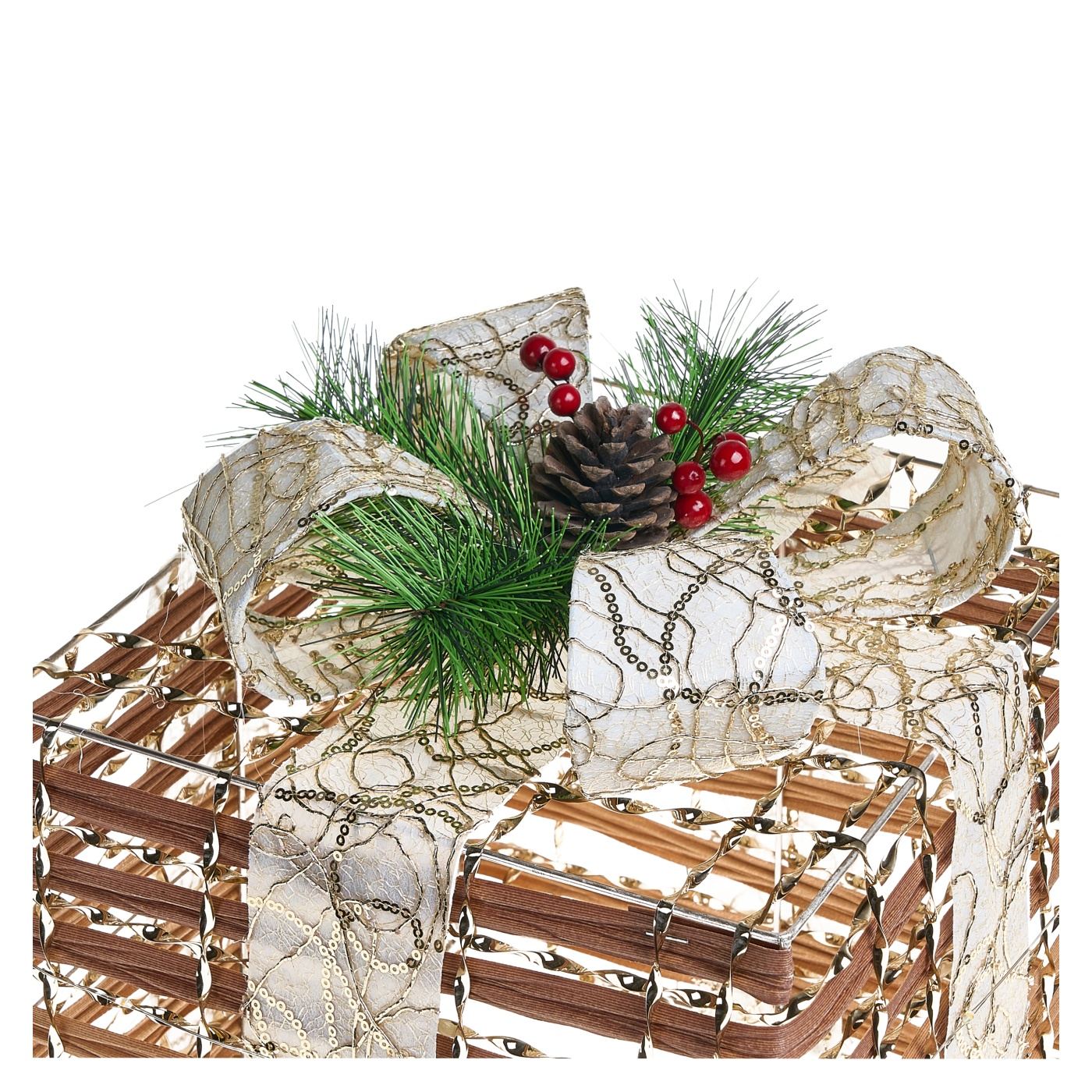 LED TISSO Karácsonyi ajándékok 20/25/30 cm Barna - 6