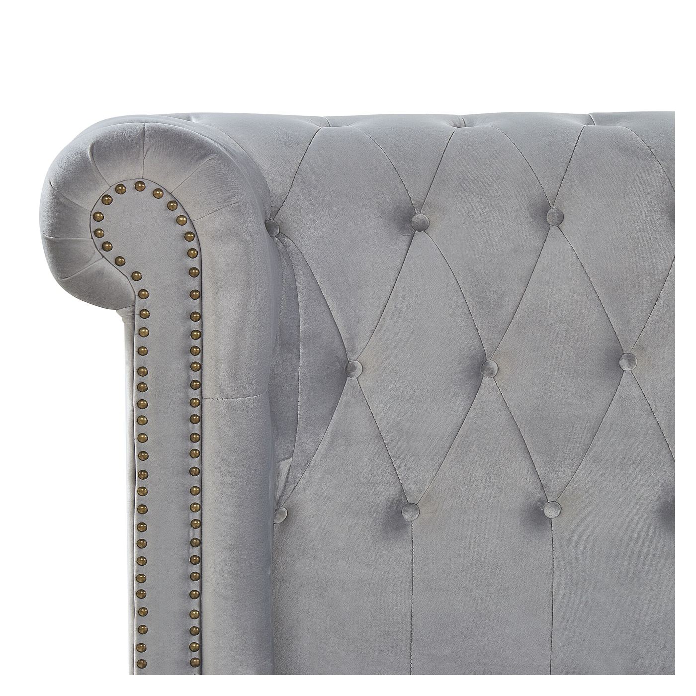 Ágy Bársony CAVAILLON 180 x 200 cm Világosszürke - 7