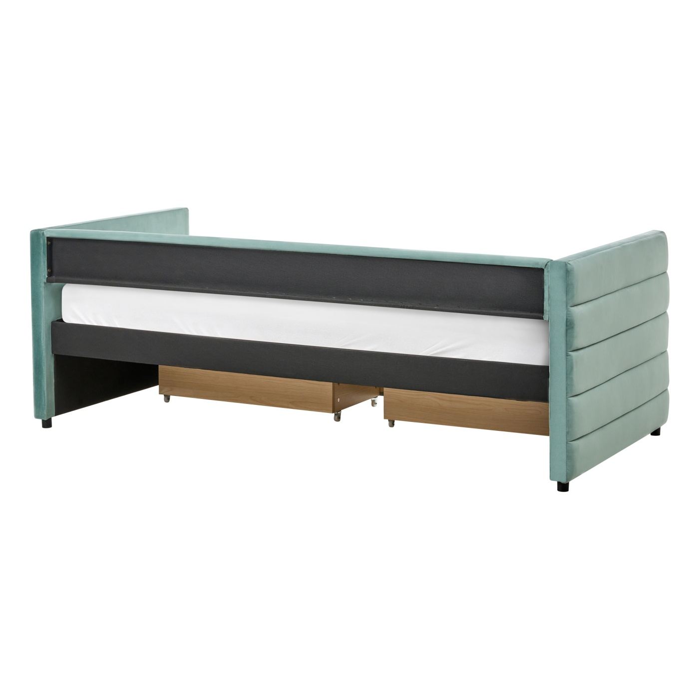 Ágyneműtartós heverő Bársony MARRAY 90 x 200 cm Mentazöld - 8