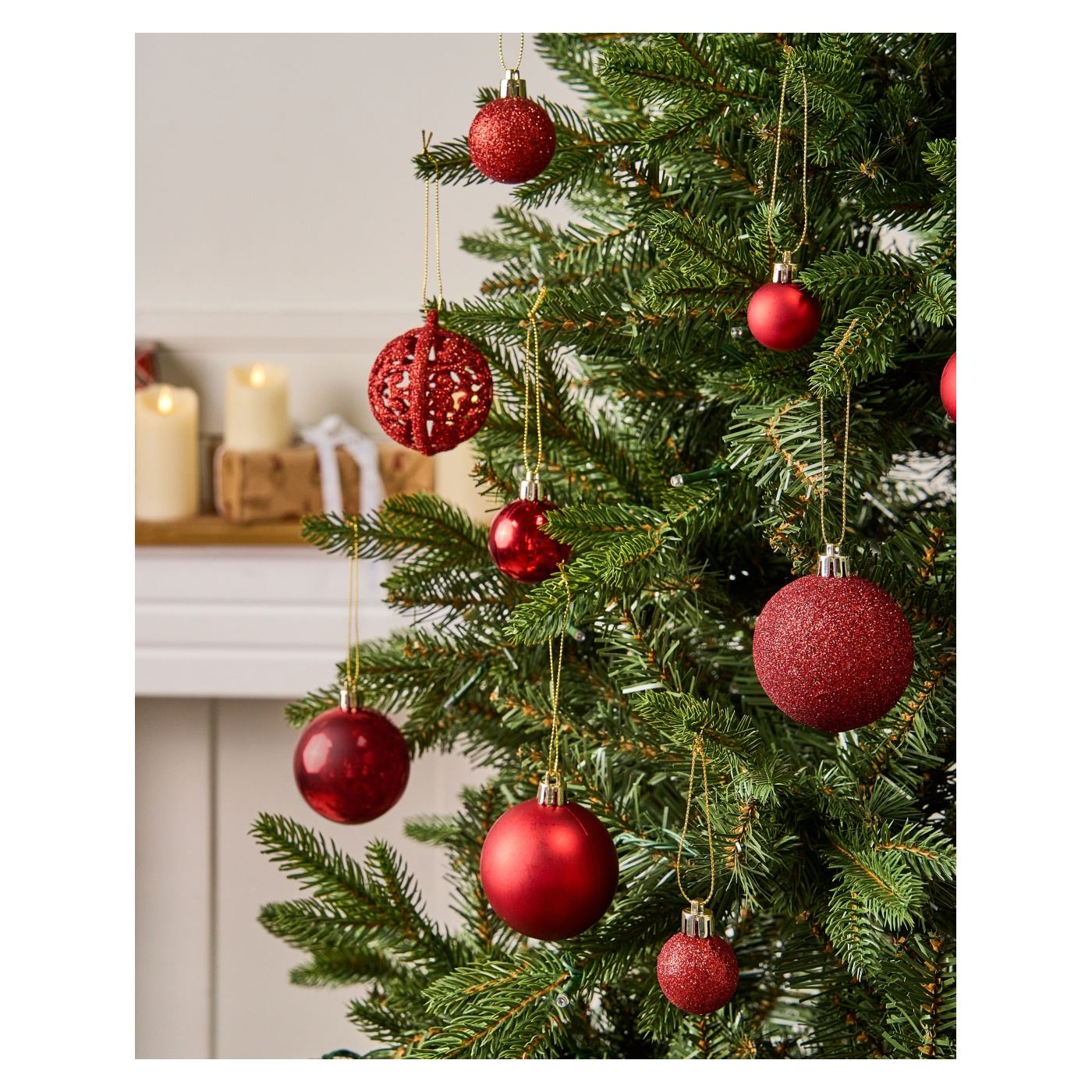 100 darabos karácsonyfadísz szett VANERN Piros - 1