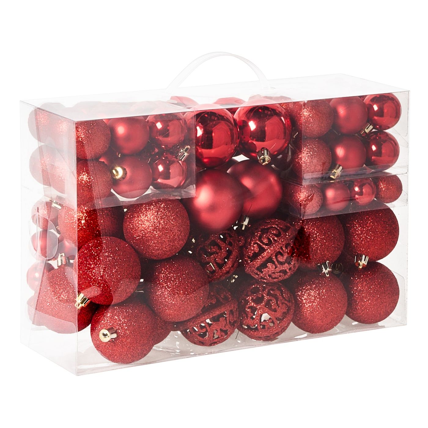 100 darabos karácsonyfadísz szett VANERN Piros - 2