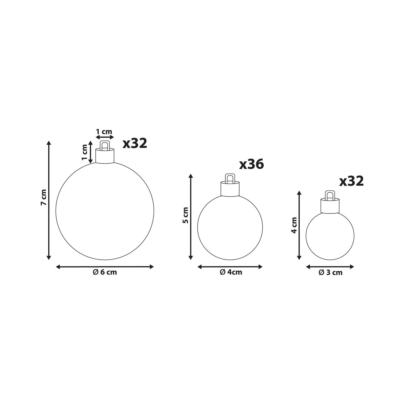 100 darabos karácsonyfadísz szett VANERN Piros - 3