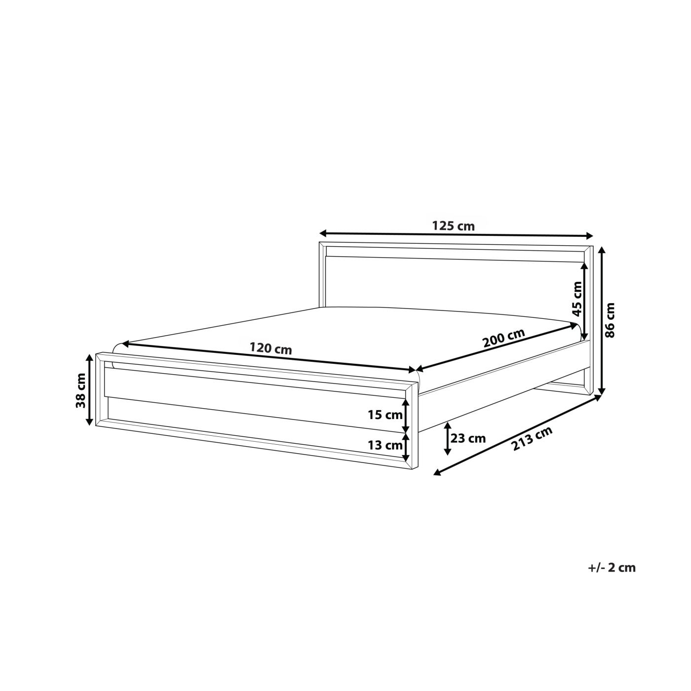 Ágy Fenyő GIULIA 120 x 200 cm Sötétbarna - 3