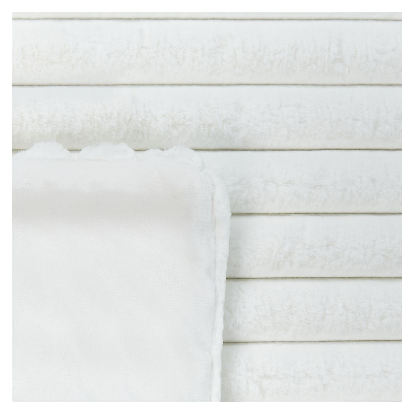 Ágytakaró RAKYA Műszőrme 150 x 200 cm Fehér - 5