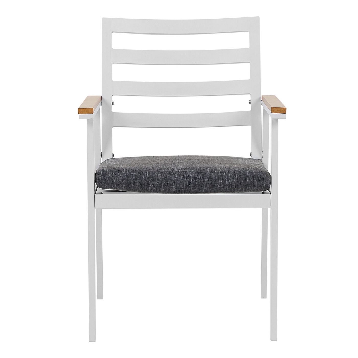 Kerti étkezőgarnitúra 4 személyes CAVOLI párnákkal Fém Szürke - 1