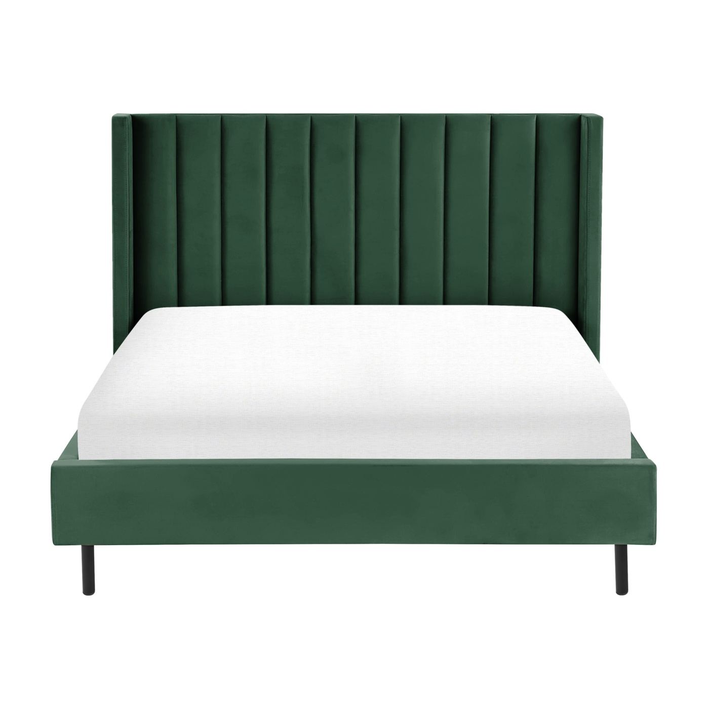 Ágy Bársony VILLETTE 140 x 200 cm Sötétzöld - 4