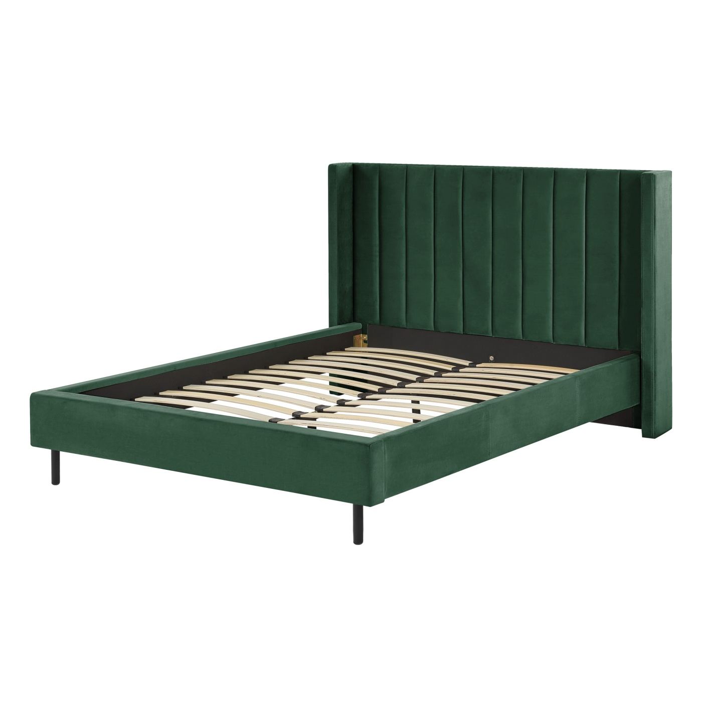 Ágy Bársony VILLETTE 140 x 200 cm Sötétzöld - 6