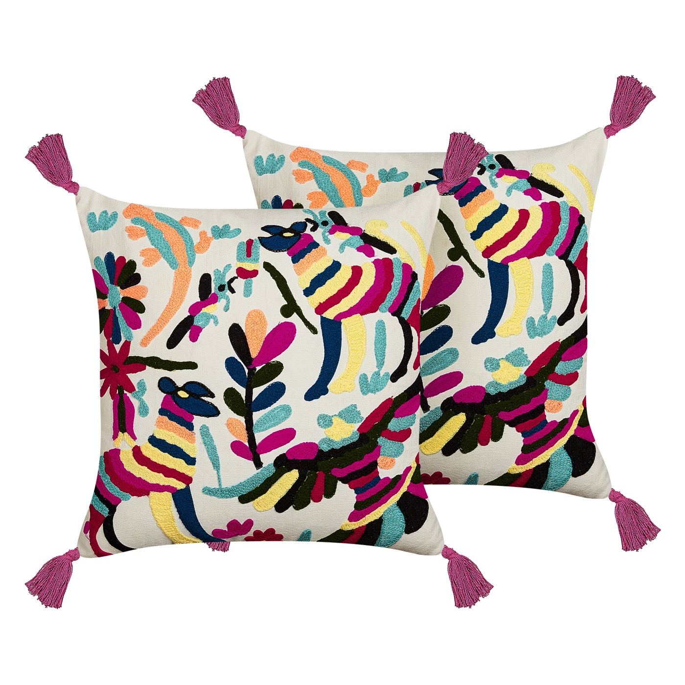 2 db díszpárna RAIGANJ Pamut 50 x 50 cm Színes Absztraktmintás - 2