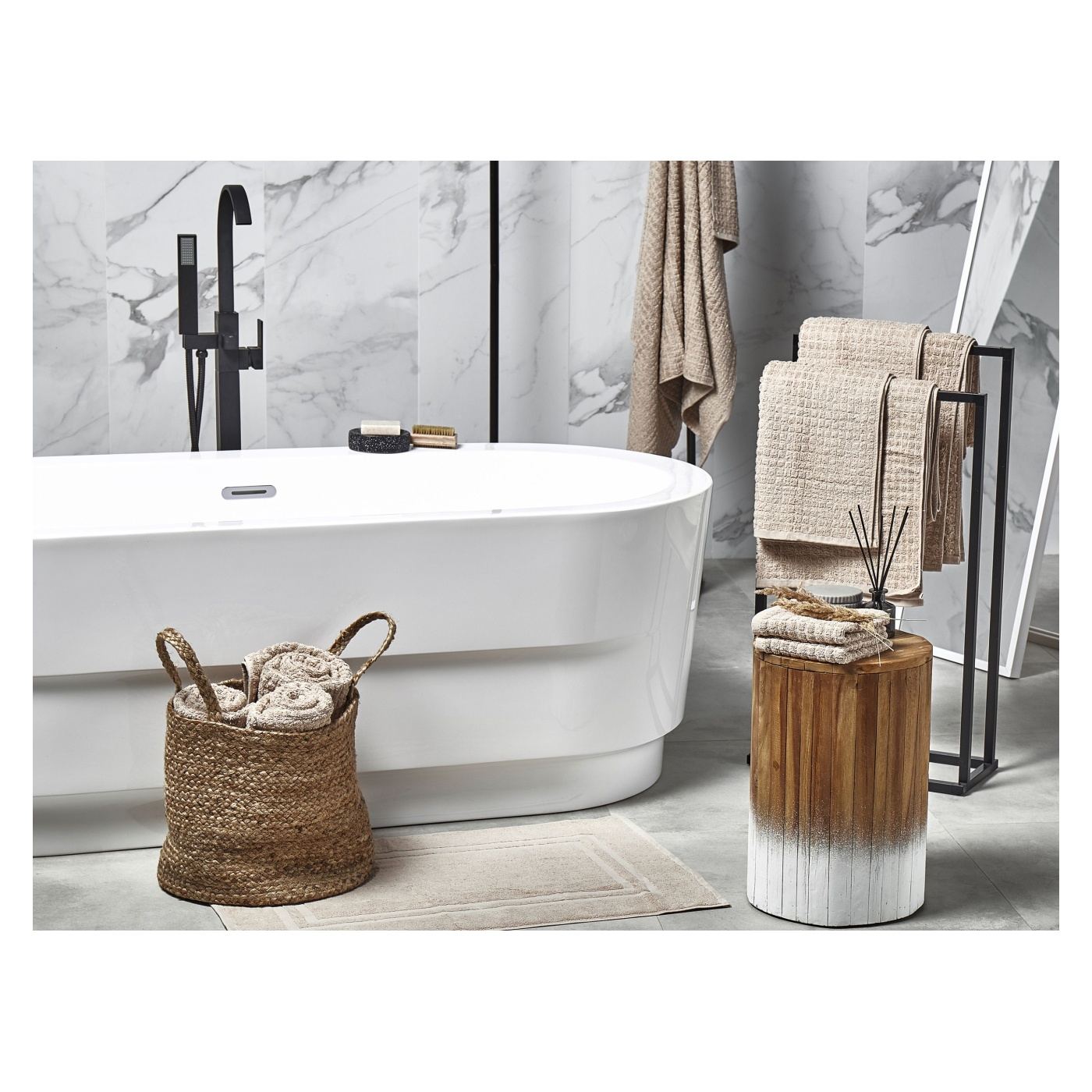 Tizenegy darabos törölközőszett ATAI Pamut Bézs - 1