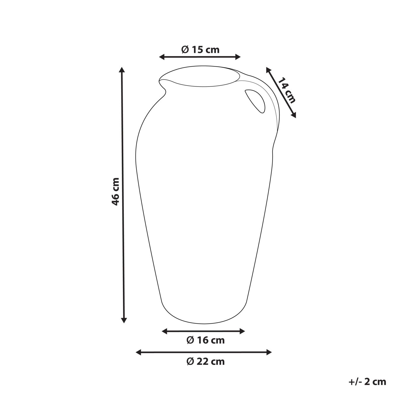 Dekor váza TAIPING Kerámia 46 cm Homokbézs - 5