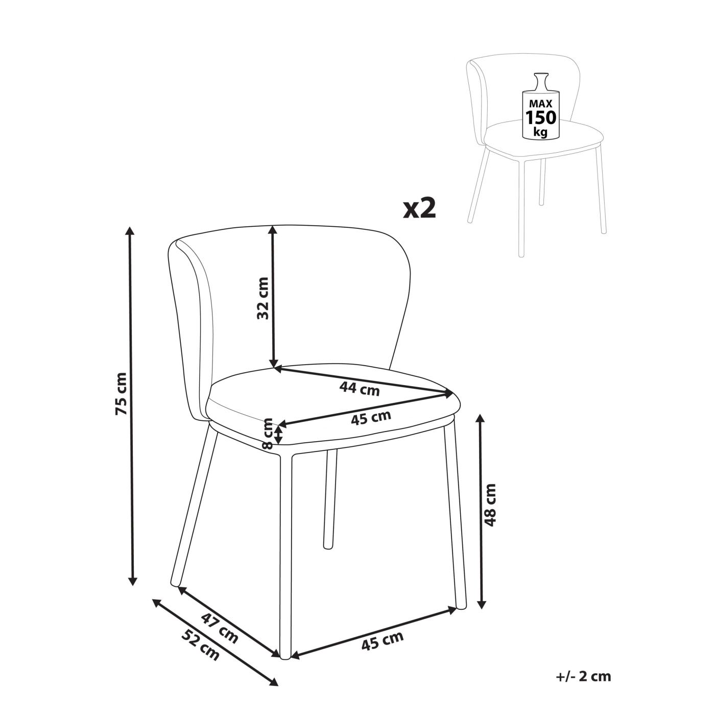 Étkezőszék kétdarabos szettben MINA Buklé Szürke - 3