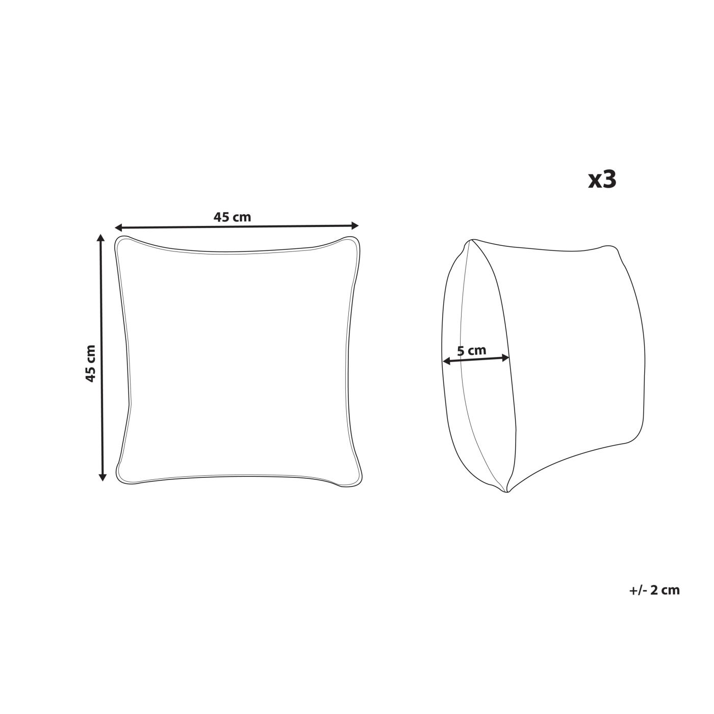 3 db-os dekorpárna szett MERBAU Pamut 45 x 45 cm Fekete/bézs Absztraktmintás - 3