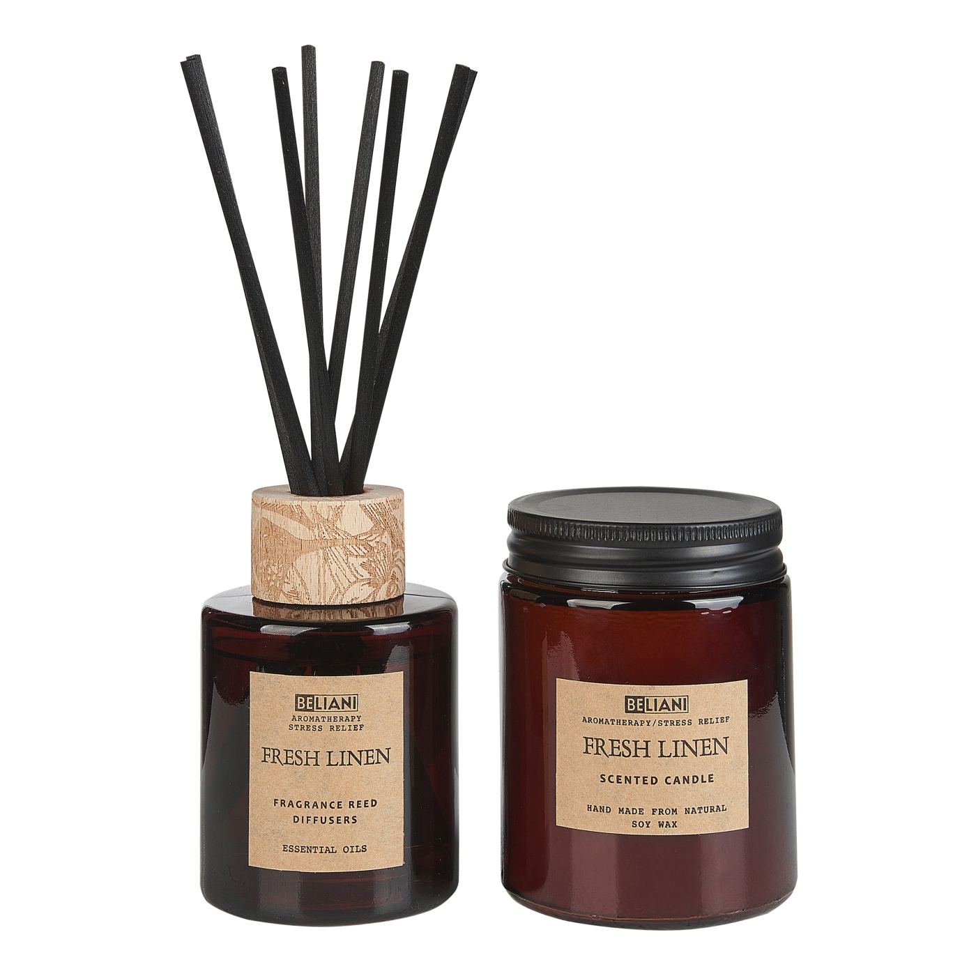 Illatgyertya illatpálcákkal DARK ELEGANCE 9 cm Barna - 2