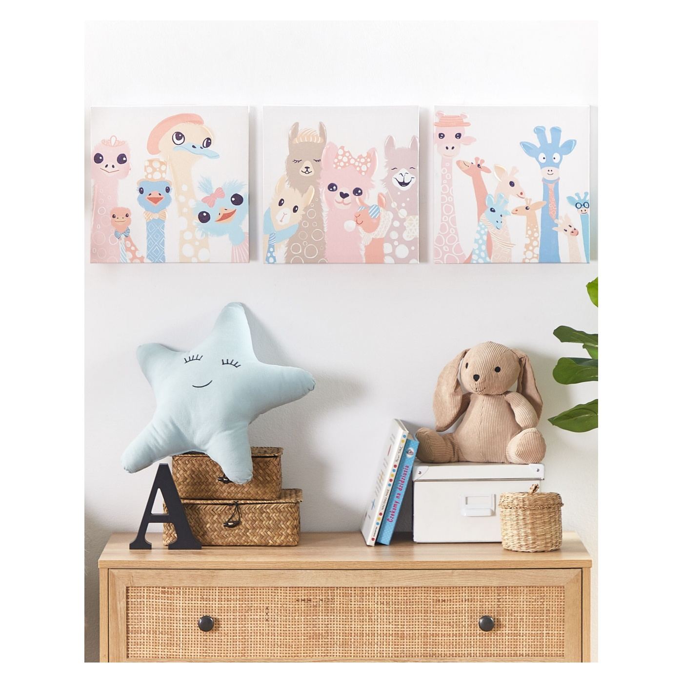 Háromdarabos vászon szett TILLIA Állatmintás 30 x 30 cm Színes - 1