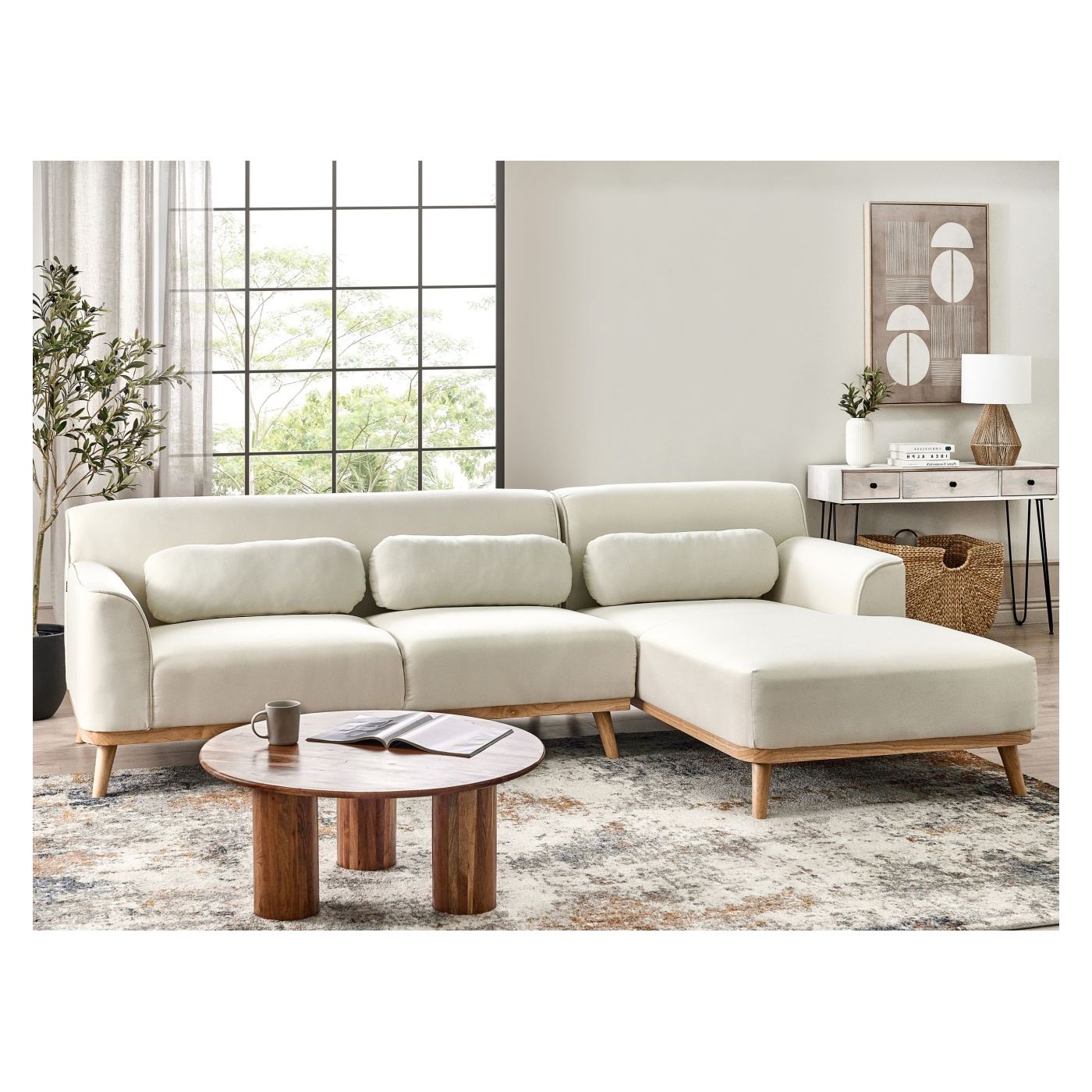 Sarokkanapé 3 személyes SIMOS Törtfehér Bal oldali - 1