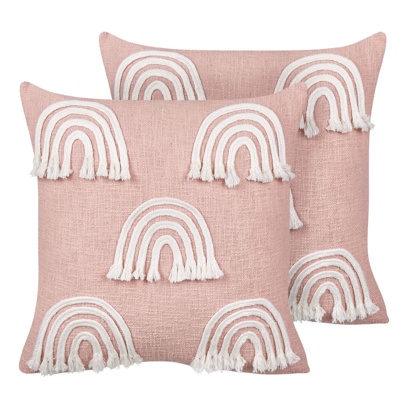2 db díszpárna LEEA Pamut 45 x 45 cm Pasztellrózsaszín - 2