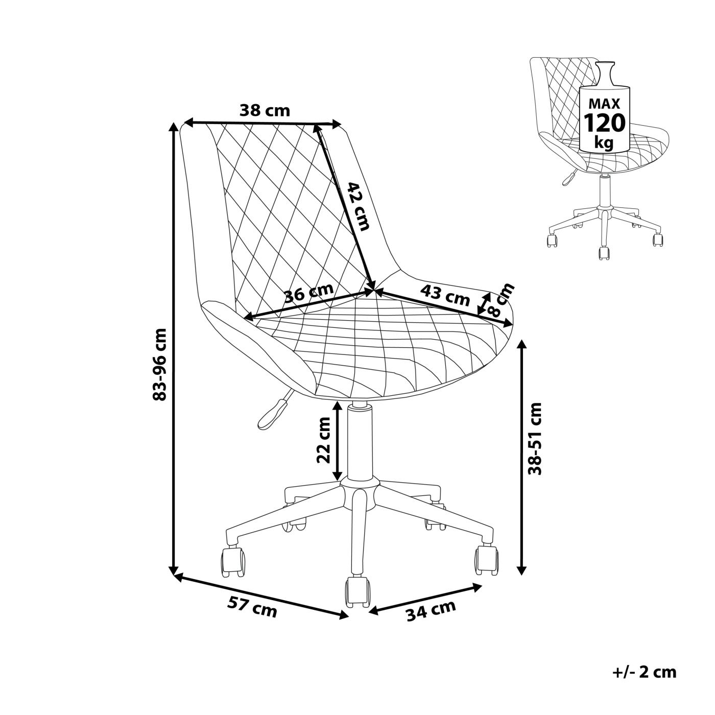Forgószék MARIBEL Műbőr Fekete - 3