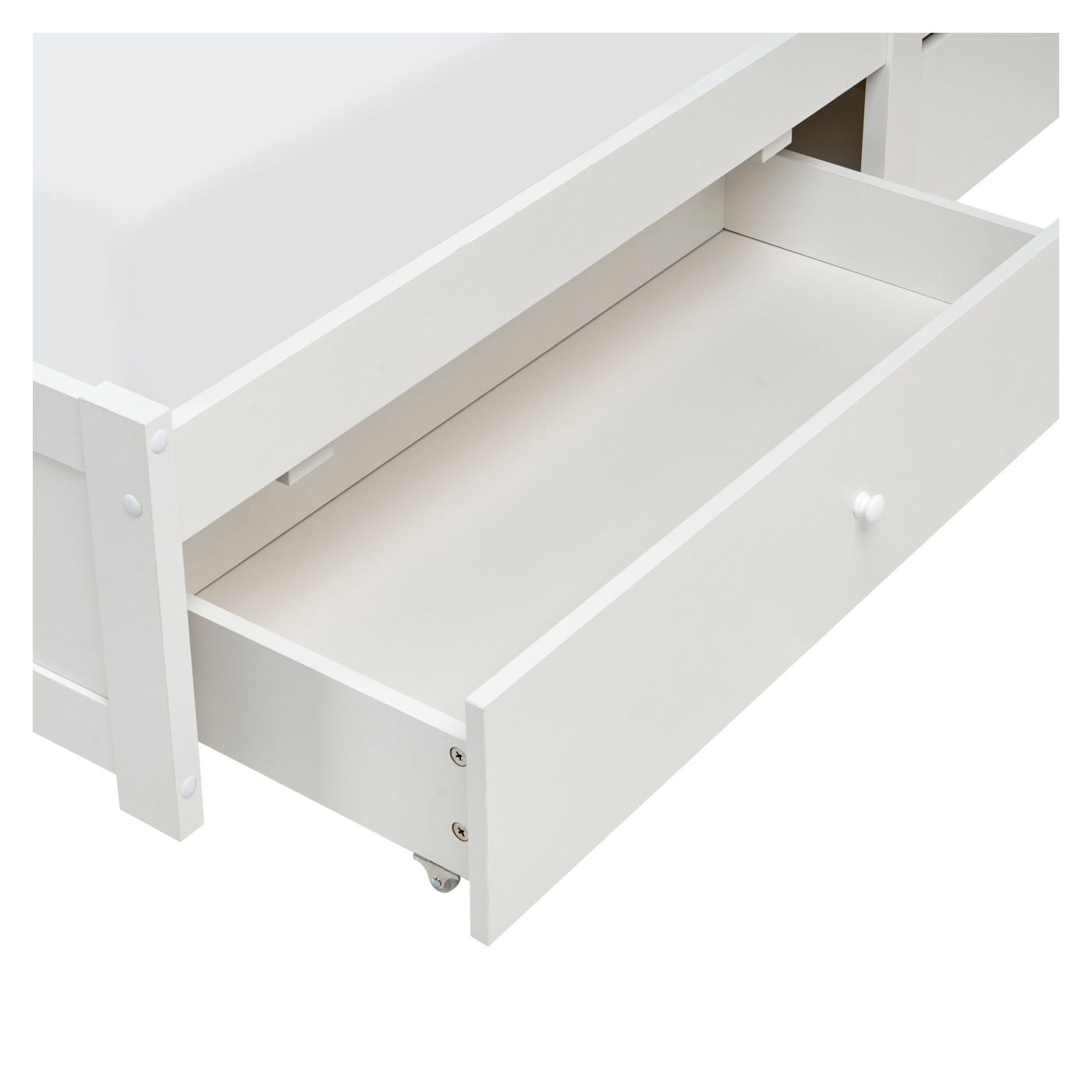 Ágy fiókokkal BIZOU 180 x 200 cm Fehér - 9