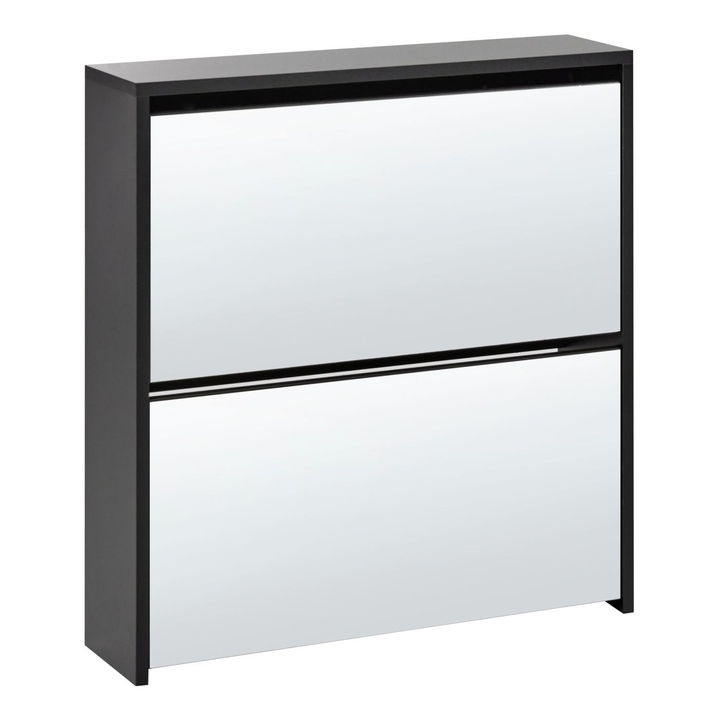 Cipőtároló szekrény MIDFIELD Ágyneműtartóval Fekete - 2