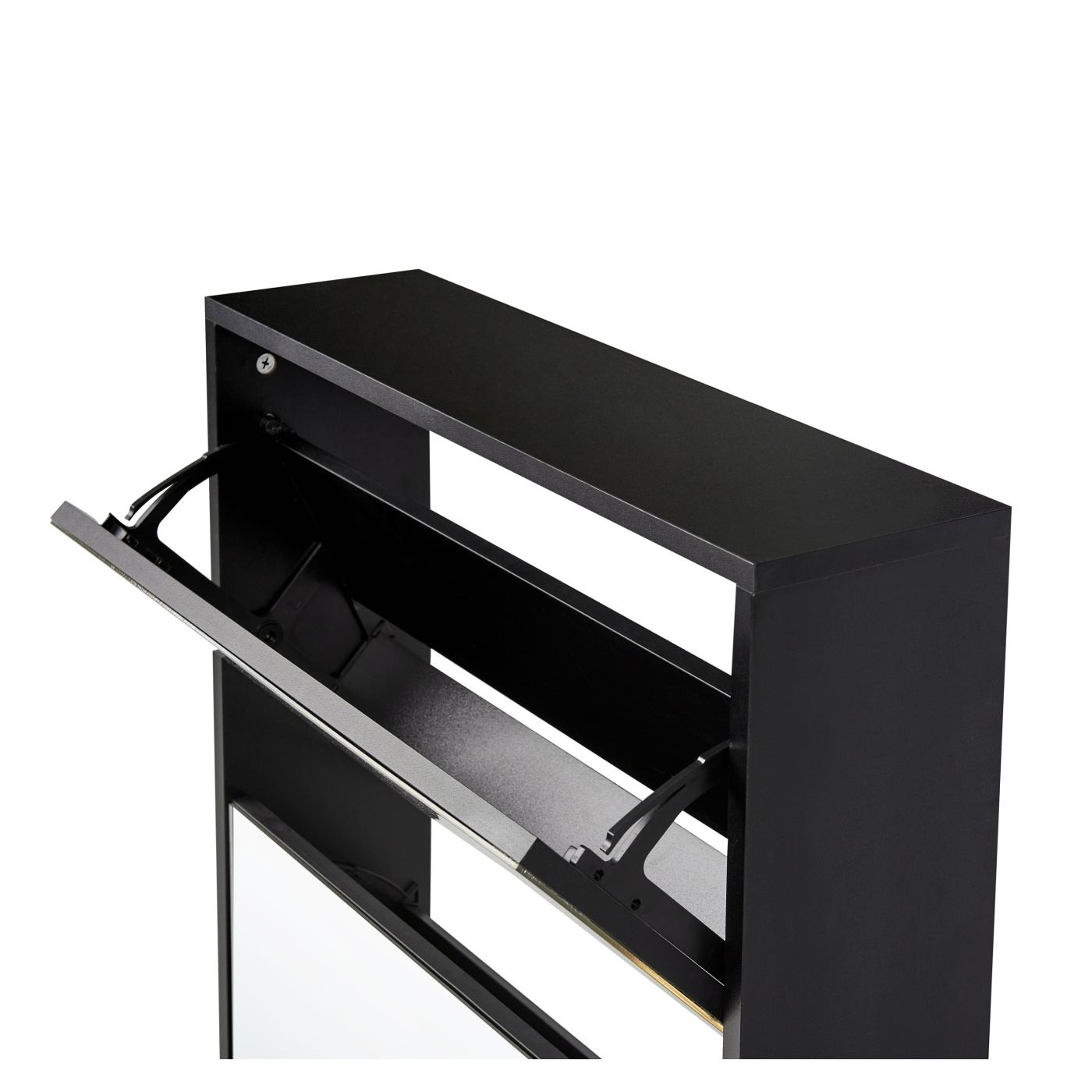 Cipőtároló szekrény MIDFIELD Ágyneműtartóval Fekete - 7