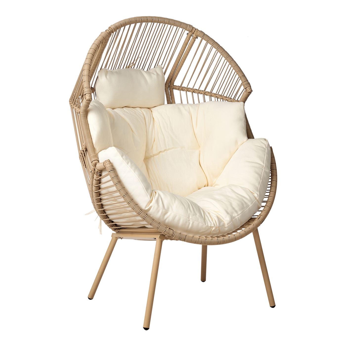 Natúr műrattan kerti szék lábtartóval MURANO - 4