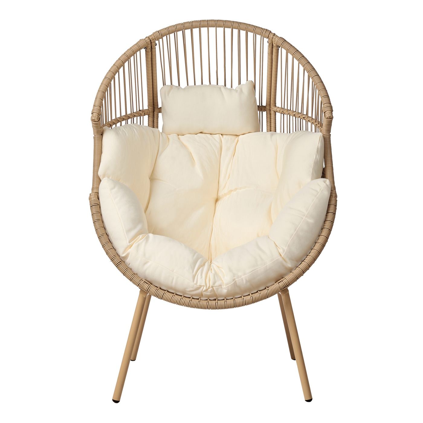 Natúr műrattan kerti szék lábtartóval MURANO - 5