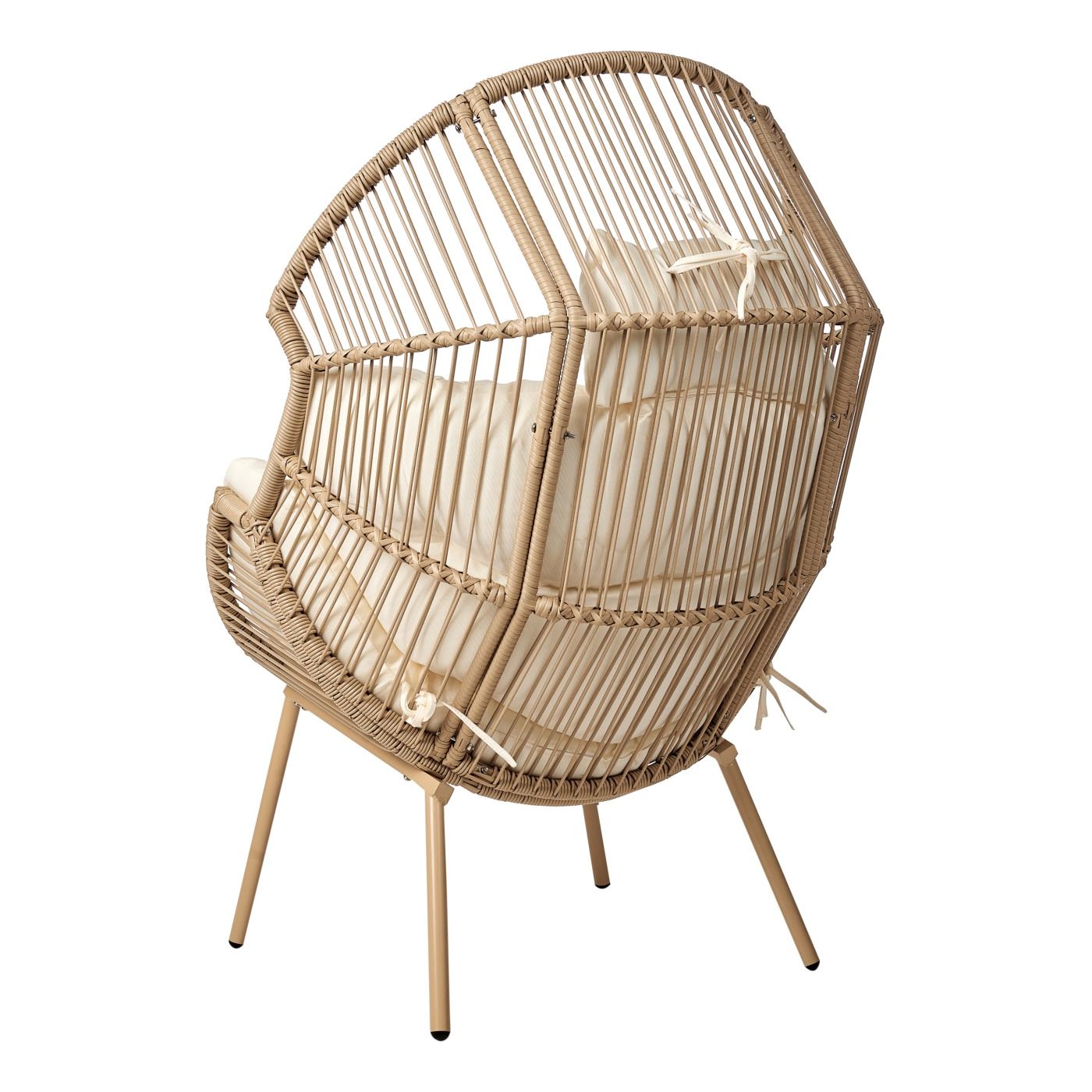 Natúr műrattan kerti szék lábtartóval MURANO - 6