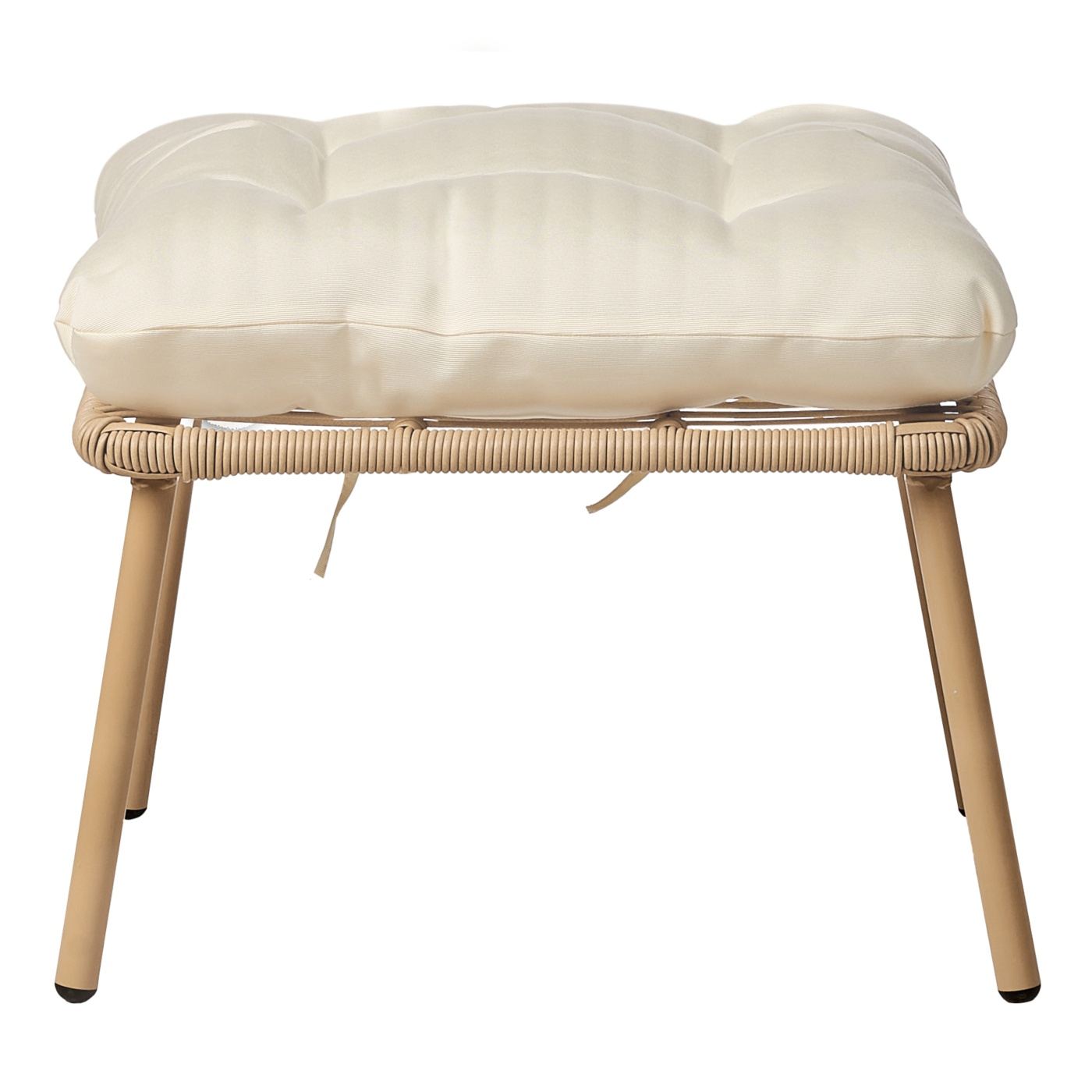 Natúr műrattan kerti szék lábtartóval MURANO - 8