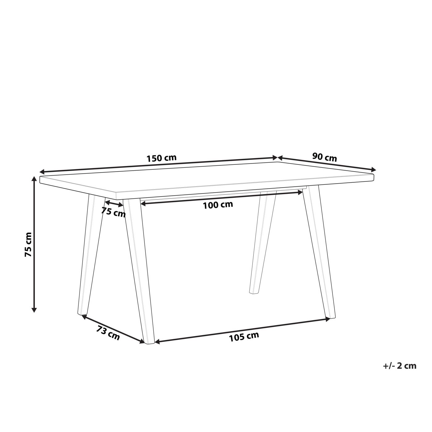 Étkezőasztal LENISTER Barna/fekete 90 cm 150 cm - 3