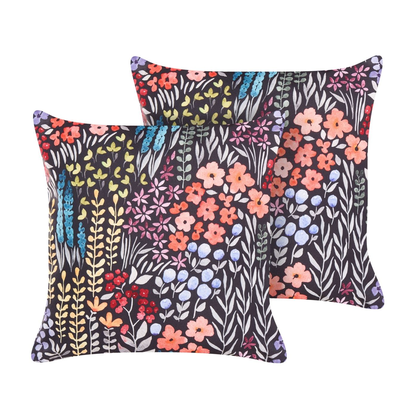 Kültéri díszpárna kétdarabos szettben CASTELARO Virágmintás 45 x 45 cm Színes - 2
