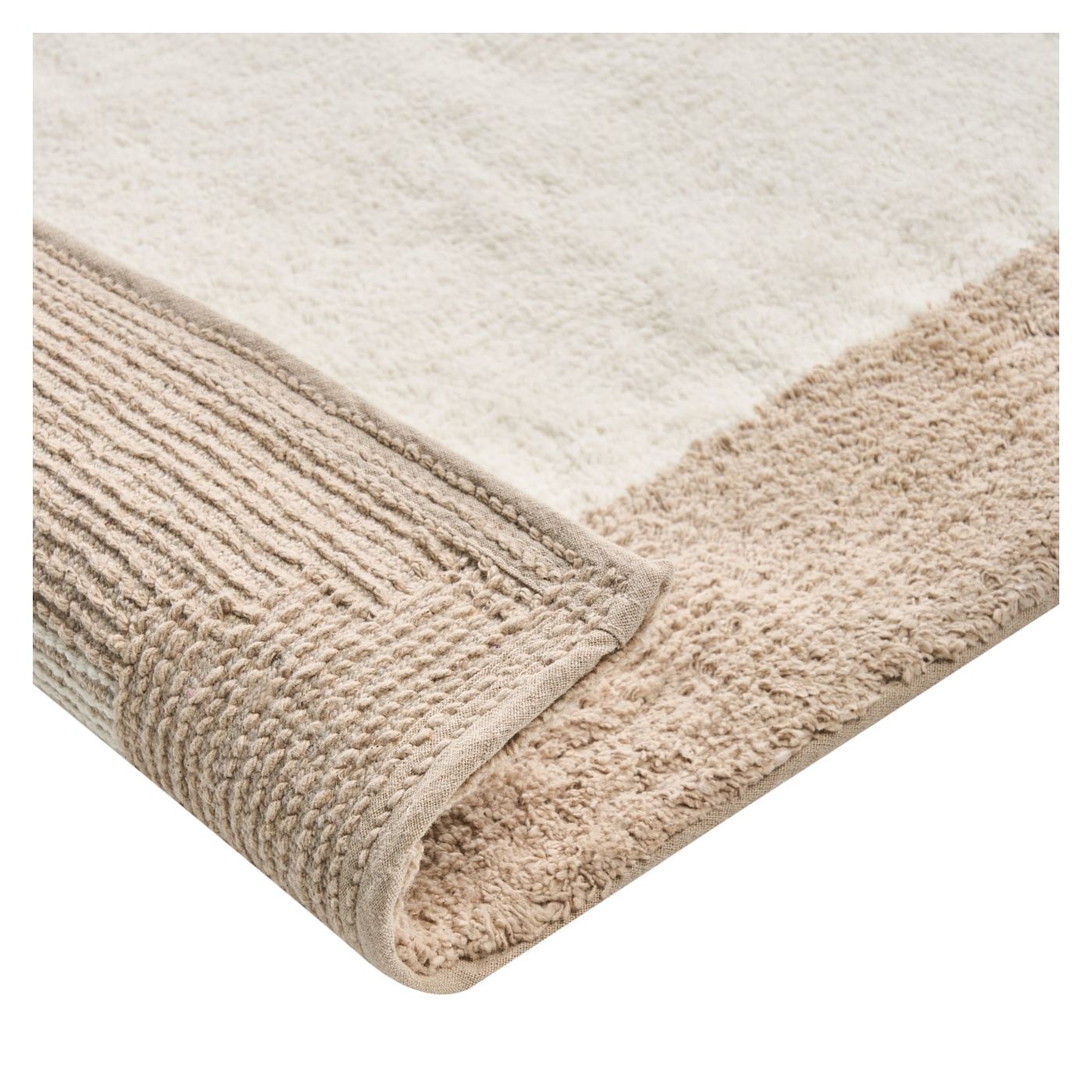 Fürdőszobaszőnyeg KABRI Barna/bézs 60 x 90 cm Pamut - 5