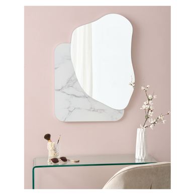 Falitükör ARVERT 60 cm 80 cm Fehér márvány